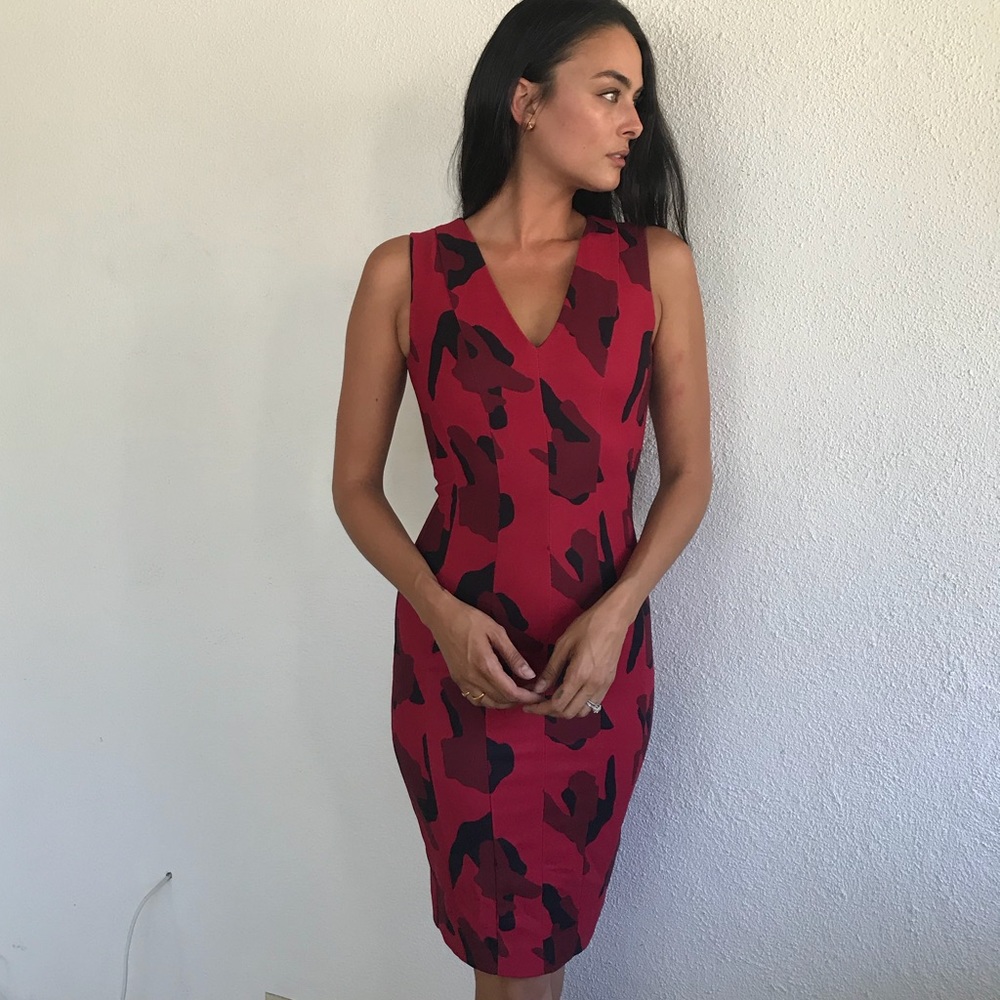 Paneled Red Camo dress